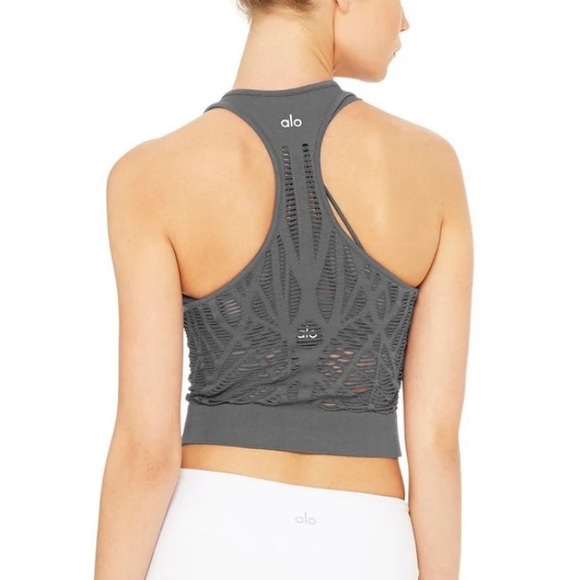 alo Vixen Fitted Crop Tank - Black main image 1